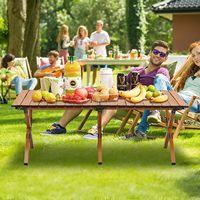 Table de pique-nique de jardin portable en aluminium personnalisée, design moderne, pliable, table à œufs pour le camping, mobilier d'extérieur