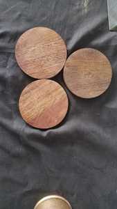 Handmade Wooden Coasters Square and <b>Round</b> Drink <b>Mats</b> Rustic Eco Friendly Custom Logo for Tea Coffee Wine - Product Image 6