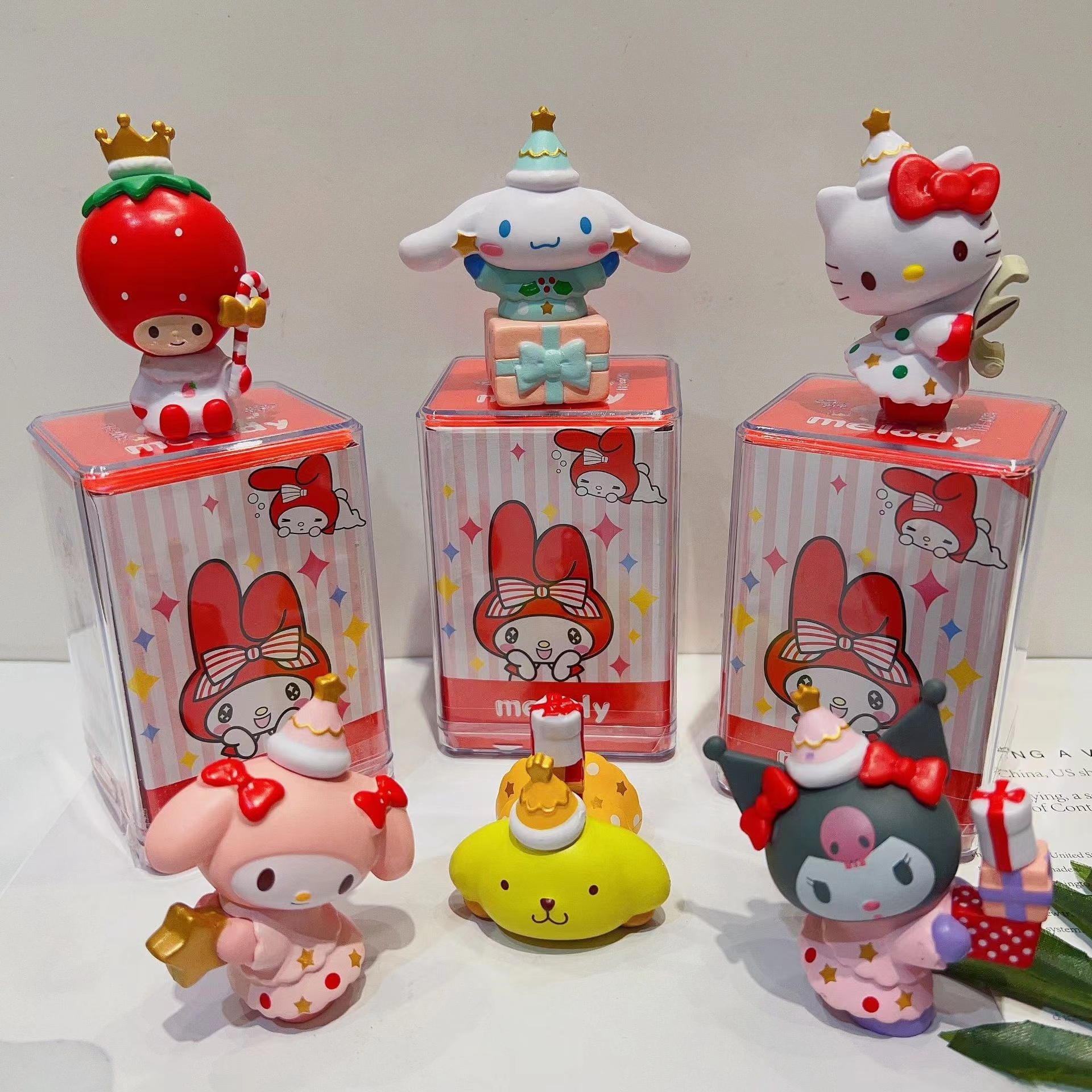 Botu оптовая продажа 12 шт./компл. Sanrio потайная коробка ПВХ Модель Фигурки Горячая Коллекция новые продукты потайная коробка Sanrio игрушки