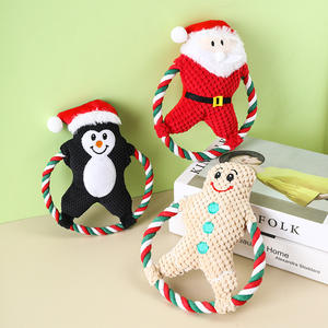 डू पालतू क्रिसमस पैक डोनट नरम आराम स्क्वीकी च्यू प्लग डॉग खिलौने पिल्ला - Product Image 4