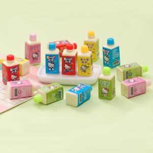 Dibujos animados Kawaii simular botella de yogur 3D encantos simulación bebida gatito Diy casa de muñecas adornos de resina caja de teléfono basura Decoración - Product Image 2