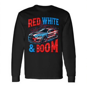 Camiseta de manga larga Racing Car 4th Of July Red White And Boom - Product Image 2