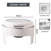 Matériel de restauration et hôtellerie : Ensemble de réchauds de buffet ronds en acier inoxydable blanc pour traiteur