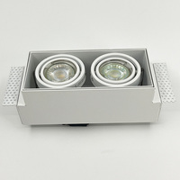 Morden Design moderne Trimless Double tête LED Downlight Meilleur prix Corps en fer projecteur pour hôtel Meilleur Downlights