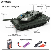 1:30 ölçekli rc ordu tankı askeri model seti oyuncak çocuklar için led ışık ses ile