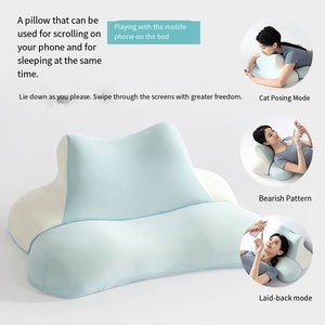 <span class=keywords><strong>Coussin</strong></span> <span class=keywords><strong>de</strong></span> lit ergonomique en mousse à mémoire <span class=keywords><strong>de</strong></span> forme réglable, avec refroidissement en soie glacée, pour soutien cervical, idéal pour les lecteurs, les joueurs et l'usage domestique - Product Image 4