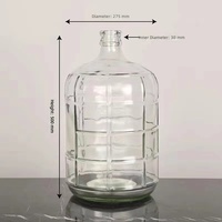 Bouteille d'eau en verre transparent cylindrique, pot de fermentation, bouteille de vin et de bière, réservoir de fermentation, conteneur durable pour eau minérale, usage domestique