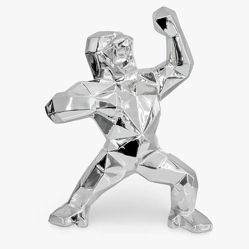 Kreatives Heim-Büro Wohnzimmer-Ornamente Galvanisierung Harz Handwerk 50 cm Gorilla-Skulptur