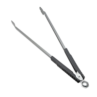 Pinces à barbecue de 24 pouces en acier inoxydable, pinces à gril longues en métal pour barbecue extérieur, poignée antidérapante, mécanisme de verrouillage, résistantes à la chaleur