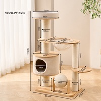 Vente en gros directe usine : Arbre à chat intégré en bois et sisal écologique, gain de place, pour usage domestique, transfrontalier
