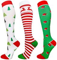 Whale Vente en gros 20-30 Mmhg Vol gradué Noël Chaussettes de course Sport Chaussettes de compression