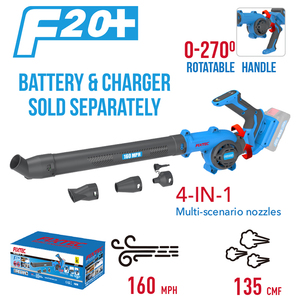 เครื่องเป่าใบไม้ไร้สาย FIXTEC 20V สำหรับงานอุตสาหกรรม/งานบ้าน 0-270 เครื่องมือทำความสะอาดสวนแบบใช้แบตเตอรี่พร้อมด้ามจับหมุนได้ รุ่น FCGB202X-2 - Product Image 6
