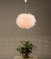 Nordique Moderne Plume Lustre Creative Art Décor Éclairage Intérieur Suspension Maison Hôtel Chambre Noir Corps En Verre LED Ampoule
