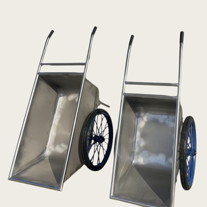 Carrello per Alimentazione in Acciaio Resistente, Grande Capacità, Ruote Blu con Raggi, Pneumatici in Gomma Piena per Alimentazione in Fattoria - Product Image 4