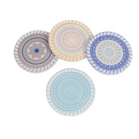 Sous-verre rond minimaliste en céramique, motif créatif, résistant à la chaleur, pour tasses et bols, support quotidien pour le thé, cadeau décoratif pour la maison
