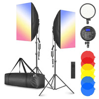 Kit d'éclairage de mini boîte à lumière, dispositif avec filtre de couleur, support de lampe pour photographie
