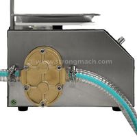 Machine de remplissage semi-automatique L15 pour pâte de miel et de sésame, liquides visqueux, avec pompe à engrenages en acier inoxydable, dosage quantitatif et anti-goutte.
