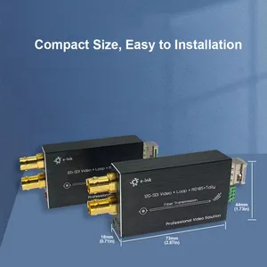 Convertidor de fibra 12G SDI con RS485 inverso y conector LC de fibra de modo único de bucle 20KM 12g-sdi extensor de fibra