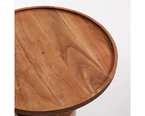 Modern Wooden Nightstand with Round Top Mid Century Design Solid Wood <b>Bedside</b> <b>Table</b> Bedroom Storage Furniture Home Accent <b>Table</b> - Product Image 3