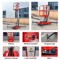 Plateforme de travail en hauteur la plus populaire, plateforme élévatrice 4m-10m, petit élévateur domestique à mât en alliage d'aluminium, élévateur monoplace