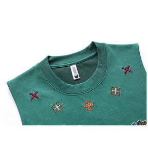 Camiseta sin mangas vintage para hombre, con bordado, estilo casual, holgada, de algodón, para uso diario y streetwear - Product Image 5