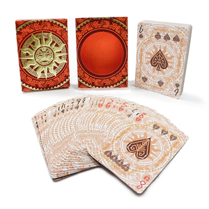Cartas de Póker Personalizadas con Diseño de Sol Rojo Dorado en Lámina Dorada Premium, Impresión de Logotipo Propio, Caja Especial, Cartas de Juego Mágicas - Product Image 5