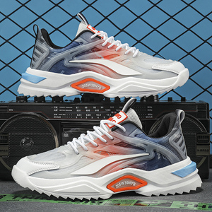 Zapatos Deportivos Casuales para Hombre con Amortiguación de Aire, Color Degradado, Antideslizantes, para Correr al Aire Libre, Hacer Ejercicio, con Cordones, Cómodos para Caminar - Product Image 3