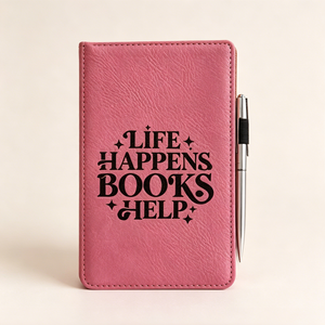 Libreta de Bolsillo con Tapa de Cuero y Bolígrafo, Juego de Porta Libretas de Cuero con Grabado Láser, Mini Libreta Portátil A7 para la Escuela - Product Image 5