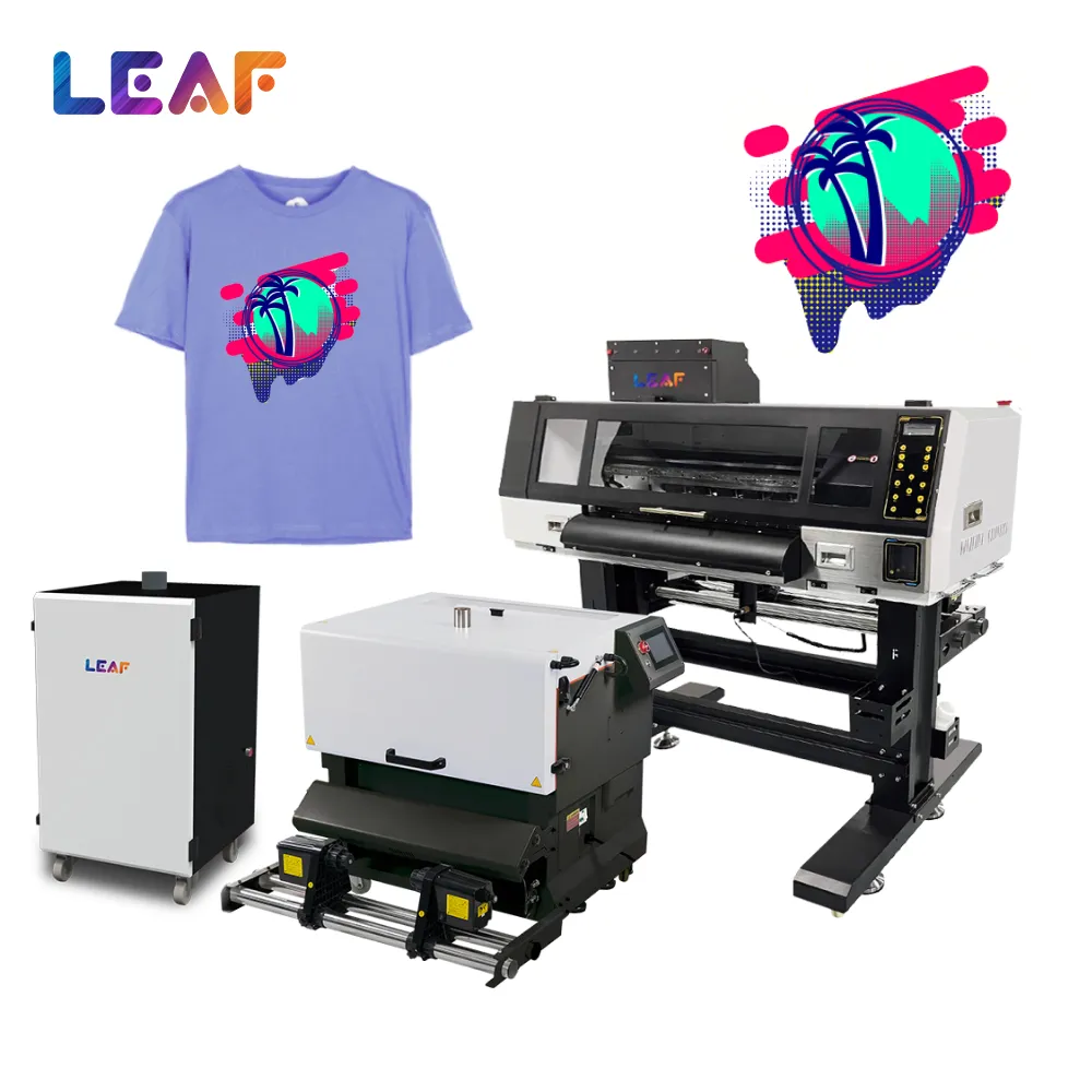 LEAF automatische Transfer-PET-Film T-Shirt-Druckmaschine DTF-Drucker für Bekleidung A1 60 cm Doppel-i3200-druckkopf DTF-Drucker