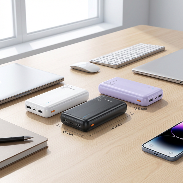 Portable High Capacity 20000mAh Fast Charging Power Bank with Dual USB Ports & 22.5W Output for Multiple Devices & Outdoor Use