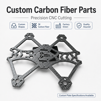 Plaque principale de drone FPV en fibre de carbone 3K découpée CNC sur mesure avec trous et fentes pour cadre de drone UAV
