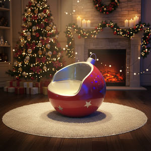 ของตกแต่งคริสต์มาสกลางแจ้ง รูปปั้นเก้าอี้ ลูกบอลขนาดใหญ่ ประติมากรรมเก้าอี้เรซิ่นไฟเบอร์กลาสขนาดยักษ์ สำหรับงานอีเว้นท์ ห้างสรรพสินค้า เทศกาลวันหยุด - Product Image 1