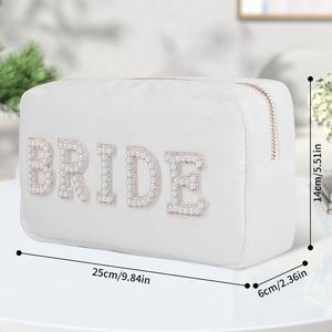 Bridal Wedding Gifts Bride Cosmetic Bag Pouch <b>Car</b> Tumbler Pearl Hair Clip <b>Bow</b> Veil Bracelet Sunglasses - Product Image 2