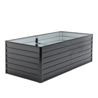 Jardinière surélevée en métal 6x3x2 pieds, renforcée, galvanisée, antirouille, en acier coloré, pour légumes