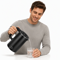 Bouilloire électrique automatique portable en acier inoxydable sans fil 2L 1500W la plus vendue avec base rotative à 360 degrés pour usage domestique