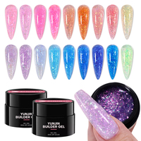 Gel de beauté professionnel DIY pour ongles, aimanté, non toxique, longue durée, marque privée, pailleté, 36 couleurs, 50g, pour extensions d'ongles
