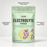 Suplemento Dietético en Polvo de Electrolitos Complejos de Marca Privada OEM, 2LB 907g, Sabor Limón y Frambuesa