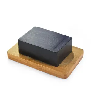 Wholesale Men's skin care products organic black bamboo charcoal face wash oil control bathing body soap bar