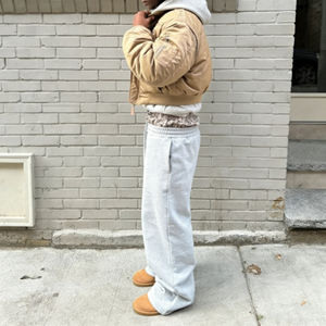 <span class=keywords><strong>Pantalones</strong></span> <span class=keywords><strong>de</strong></span> chándal personalizados grises holgados <span class=keywords><strong>de</strong></span> pierna recta <span class=keywords><strong>de</strong></span> felpa gruesa <span class=keywords><strong>de</strong></span> rizo francés, lisos, extragrandes, con doble cintura - Product Image 2