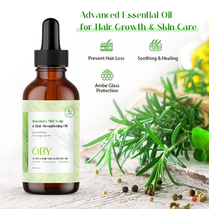 OBY Lieferant OEM Hochwertiges Bio Rosmarinöl Entzündungshemmende Kopfhautbehandlung Rosmarin Minze Kopfhaut- und Haarstärkungsöl - Product Image 5