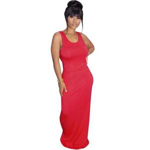 Abito Lungo da Donna Nuovo Design Moda Sexy Vestito Interno Casual Aderente Senza Maniche per Abaya - Product Image 5