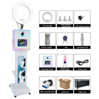 Cabina de Fotos Portátil para Bodas y Fiestas con iPad, Cámara DSLR, Pantalla Táctil LCD, Impresora Inalámbrica, Diseño Moderno, Cabina de Fotos para Selfies