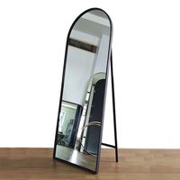 Productos de moda: Espejo arqueado de lujo de cuerpo entero, estilo vintage, con marco de hierro forjado negro, decorativo, para baño.