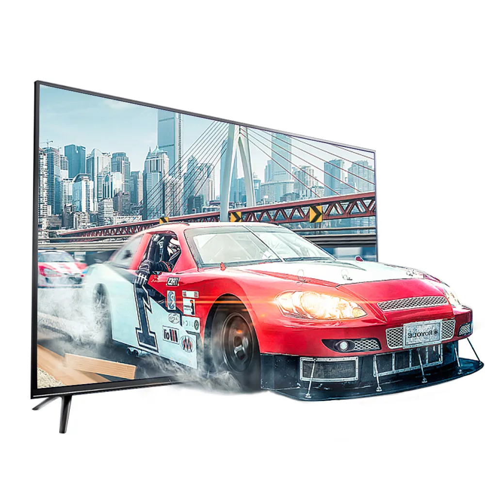 Grosir LCD Lebar Datar Layar TV Full HD Televisi 75 Inci Ultra Tipis 4D 4K Smart TV dengan AV VGA Port USB