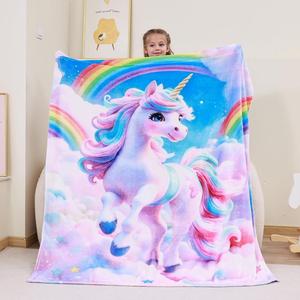 Manta de Franela con Diseño de Unicornio, Ligera y Resistente a la Decoloración, para Cama, Sofá o Sillón, con Estampado Personalizado - Product Image 4