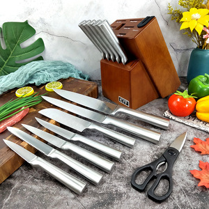 Juego de Cuchillos de Cocina Japoneses Personalizados al por Mayor de Acero Inoxidable con Alto Contenido de Carbono, Revestimiento Antiadherente y Bloque de Madera - Product Image 4