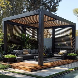 <span class=keywords><strong>Pergola</strong></span> électrique en aluminium de haute qualité à <span class=keywords><strong>prix</strong></span> compétitif, fabriquée en Chine, avec toit à lamelles et structure en acier pour l'extérieur - Product Image 4