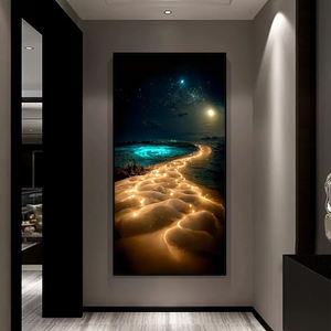 Grande dipinto di porcellana di cristallo di lusso nuovo Design di arte del <span class=keywords><strong>paesaggio</strong></span> immagine decorazione della parete scenario supporta la Base di carta - Product Image 4