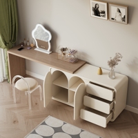 NOVA Nordic Crème Table De Maquillage Miroir Intelligent Moderne En Bois Massif Chambre Dressing Vanité Bureau Meubles Pliables pour Une Utilisation En Appartement