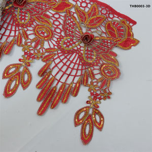 थोक 3 डी फूल तितली कढ़ाई फीता ट्रिम्स नई जातीय शैली कस्टम 15-35 सेमी लंबाई खोखला रंगीन पर्यावरण के अनुकूल - Product Image 4